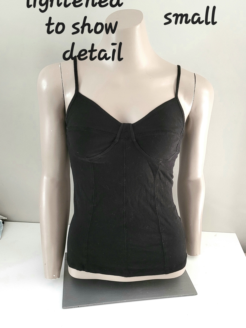 Black Fitted Corset Style Tank Top